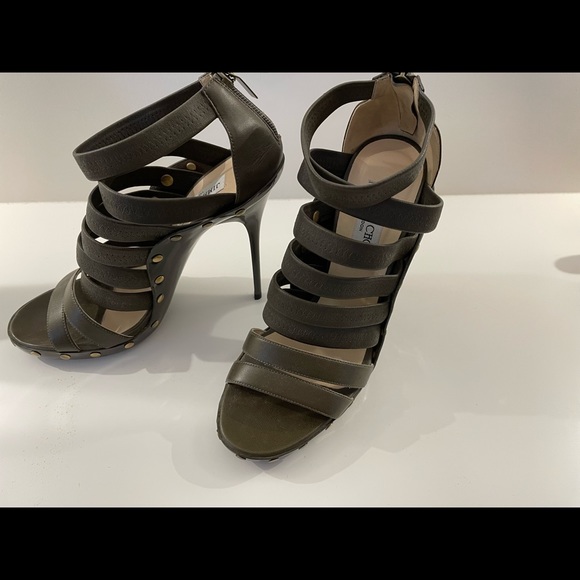 Authentic Jimmy Choo Army Green Shoes - Picture 2 of 7